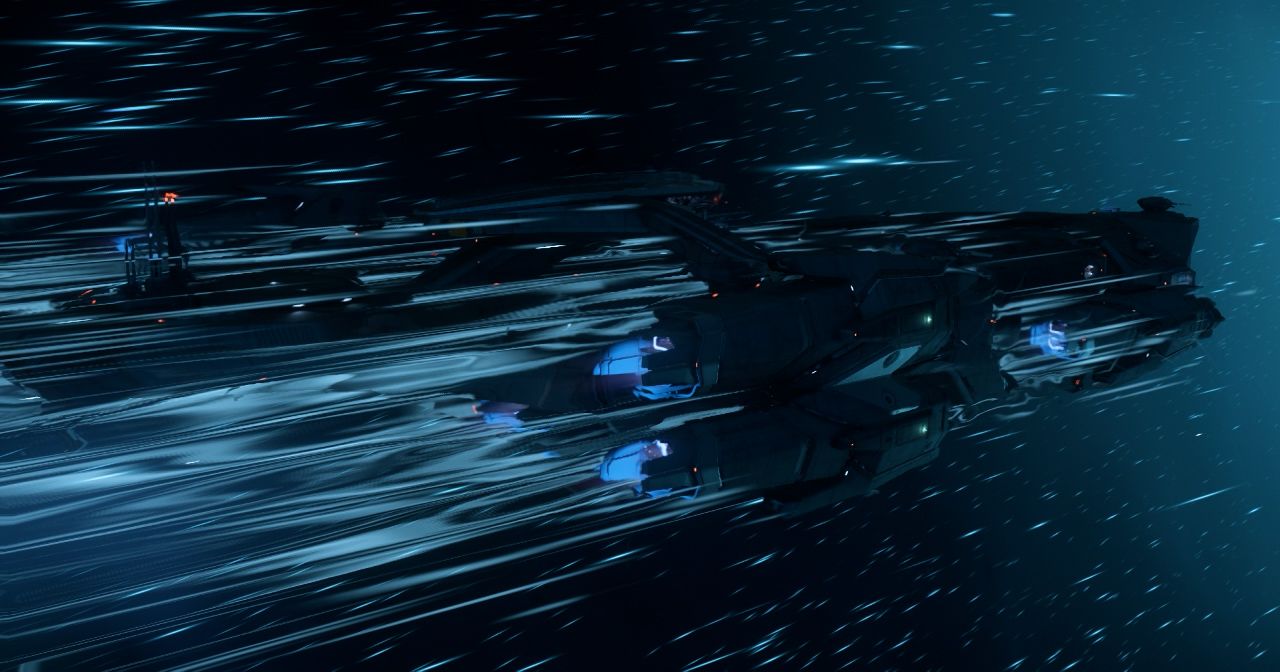 The Aegis Idris jumps from Stanton to Pyro